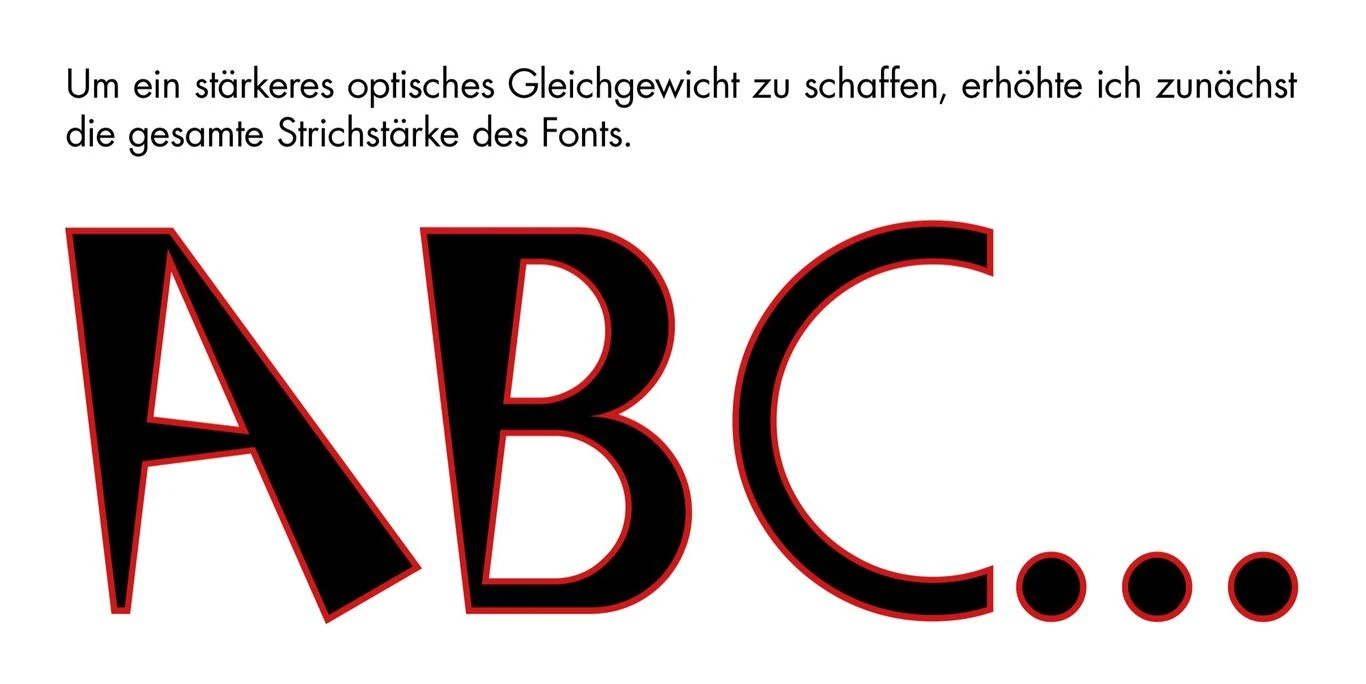 Optischer Ausgleich der Strichstärken